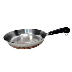 Vtg Revere Ware 10" Skillet Fry Pan Lid Stainless Steel 1801 Copper Clad Bottom